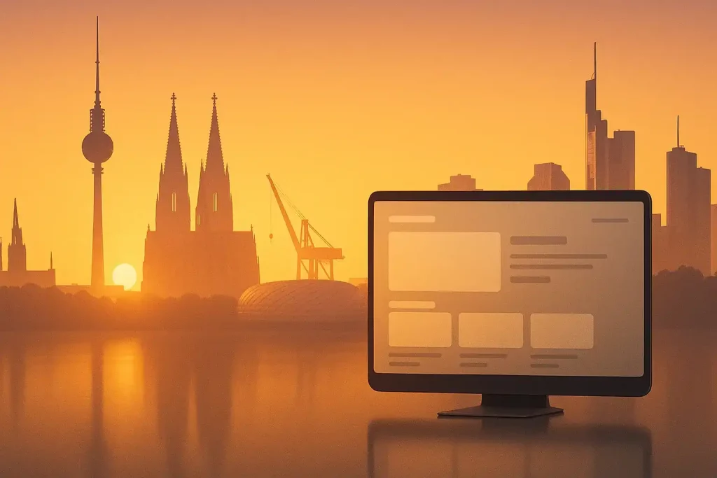 Lichtstraßen verbinden Berlin, Köln, Hamburg, München und Frankfurt – Amazon Agentur Deutschland