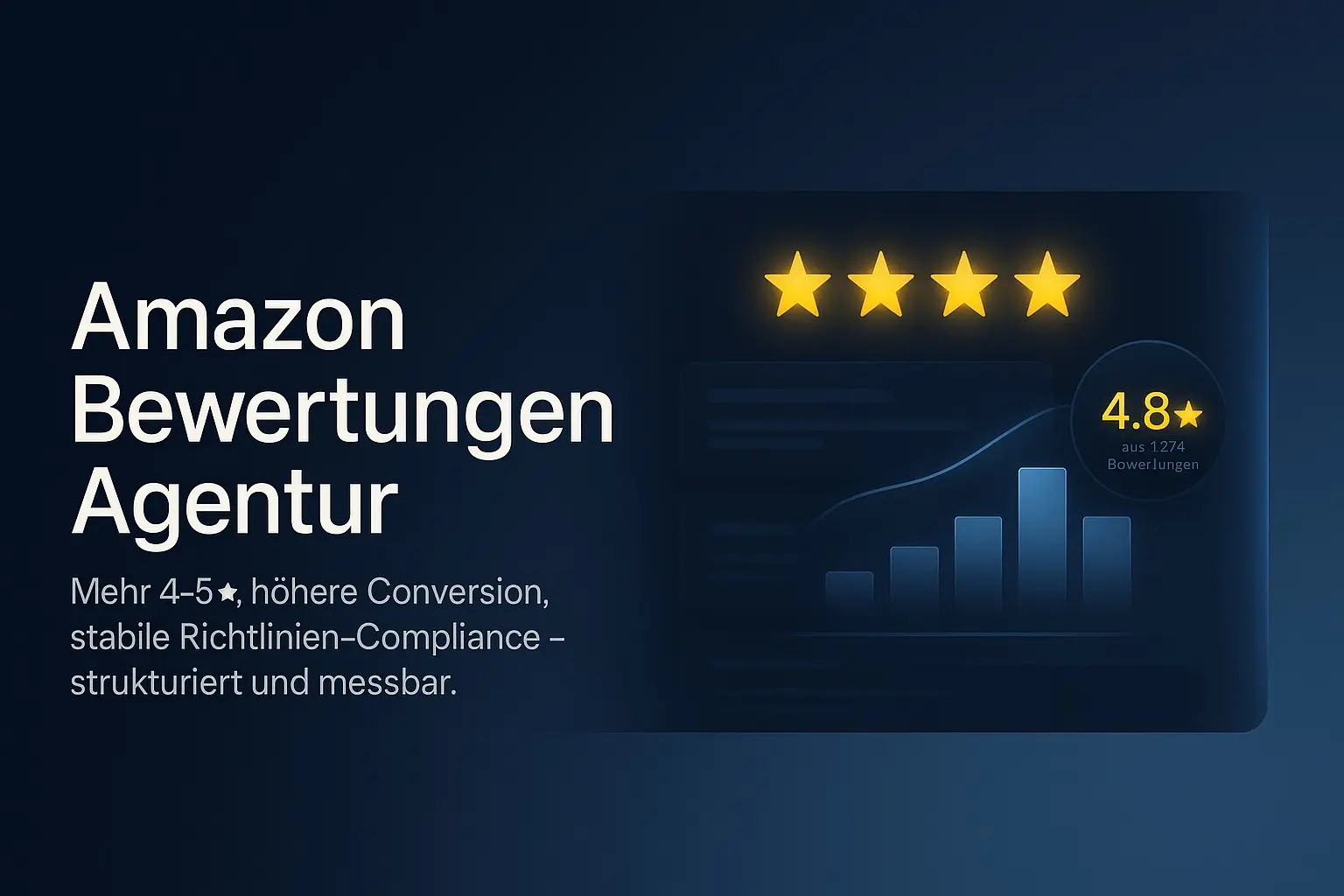 Amazon Bewertungen Agentur Köln – Colonius Fernsehturm bei Nacht mit fünf Sternen, Symbol für Vertrauen und Kundenbewertungen